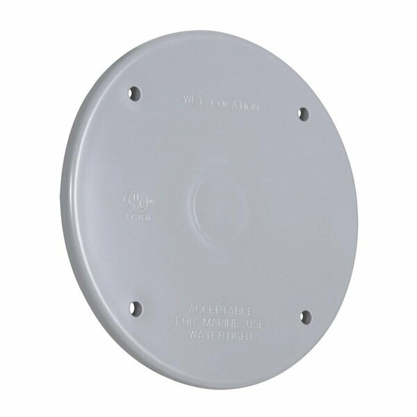 Hubbell Canada Electrical Box Cover, Round, Blank PBC300GYCN